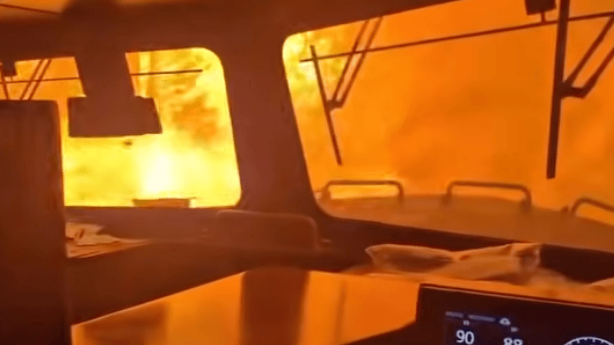 WATCH: Hellish wildfire overtakes CN train, crew in Canada