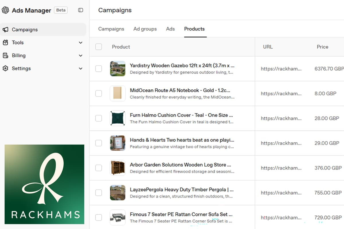 OpenAI invites Rackhams into ChatGPT Advertising Beta
