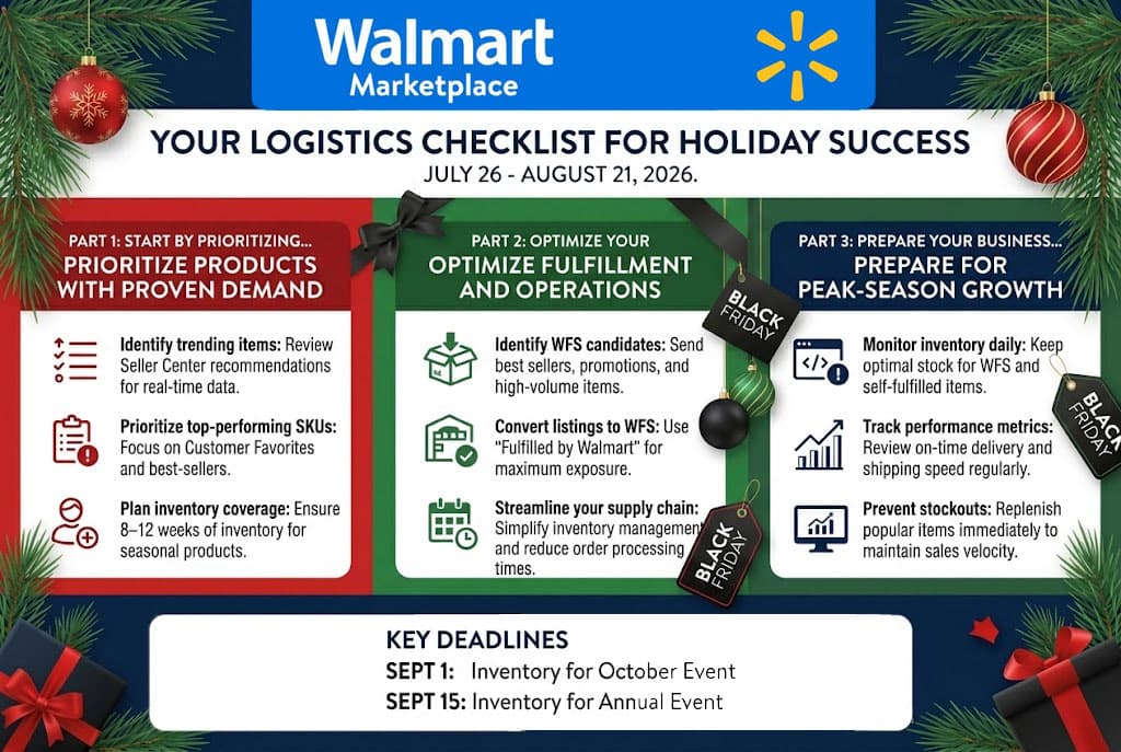 Walmart three-part holiday success guide and key WFS deadlines