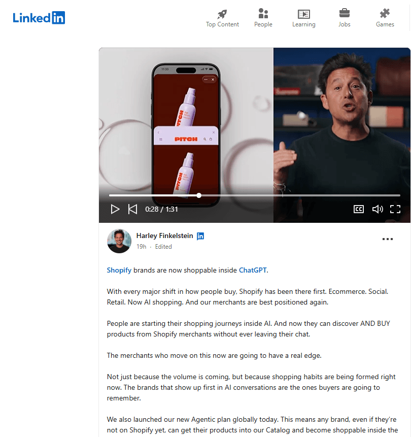 Shopify brands now shoppable inside ChatGPT