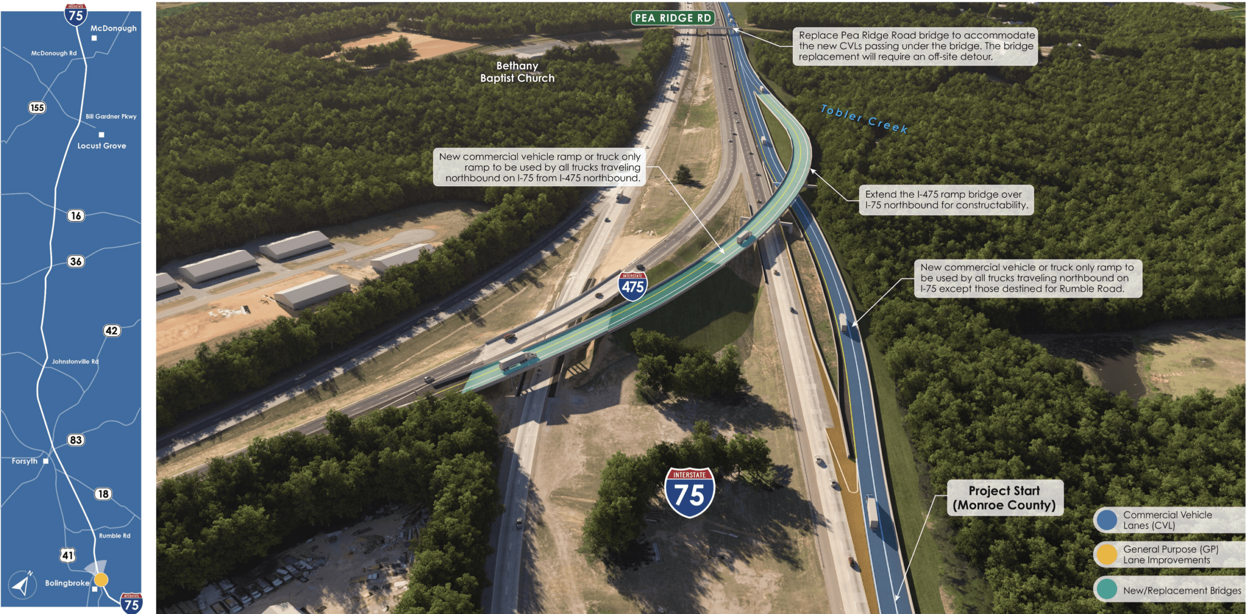 Georgia Is Building 41 Miles of Toll-Free, Truck-Only Lanes on I-75. GDOT Thinks Nearly Every Truck Will Use Them.